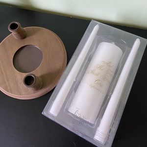 Boho wedding unity candle set